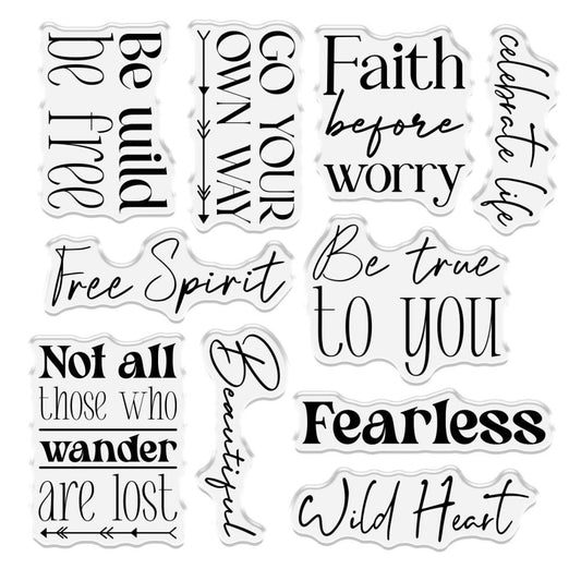 Sara Signature Bohemian Sentiments Clear Stamps - Harmony & Happiness