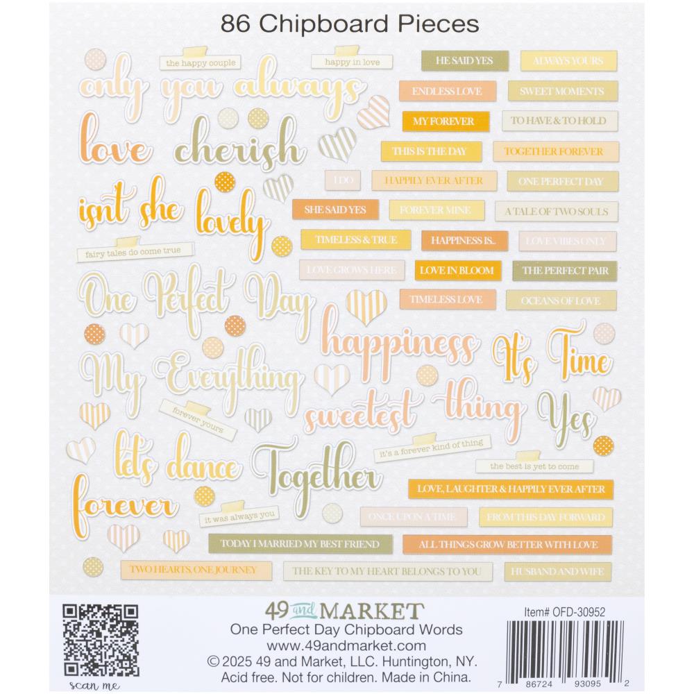 One Perfect Day Chipboard Words