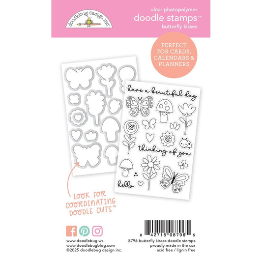 Doodlebug Clear Doodle Stamps - Butterfly Kisses
