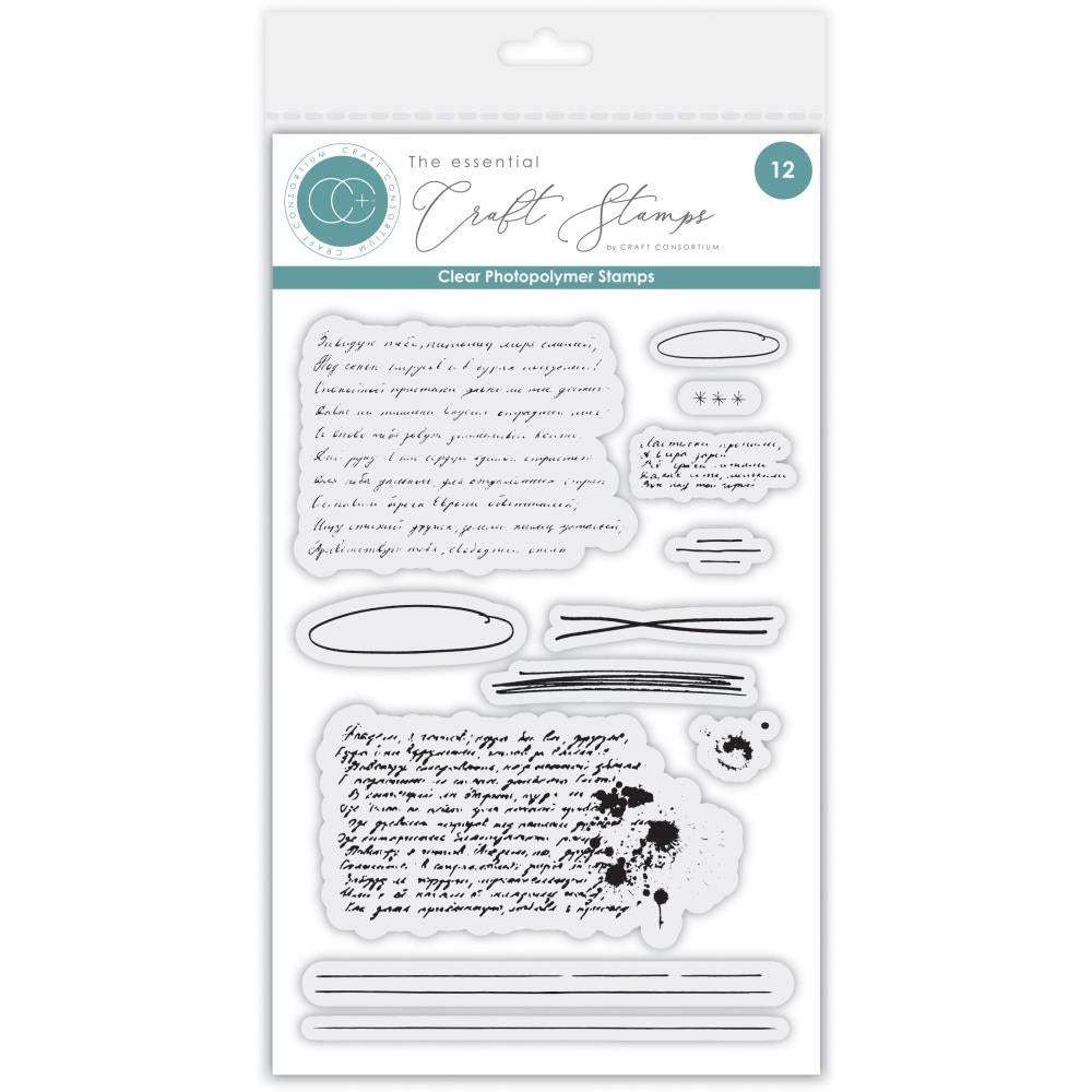 Craft Consortium Photopolymer Stamp set - Handwritting