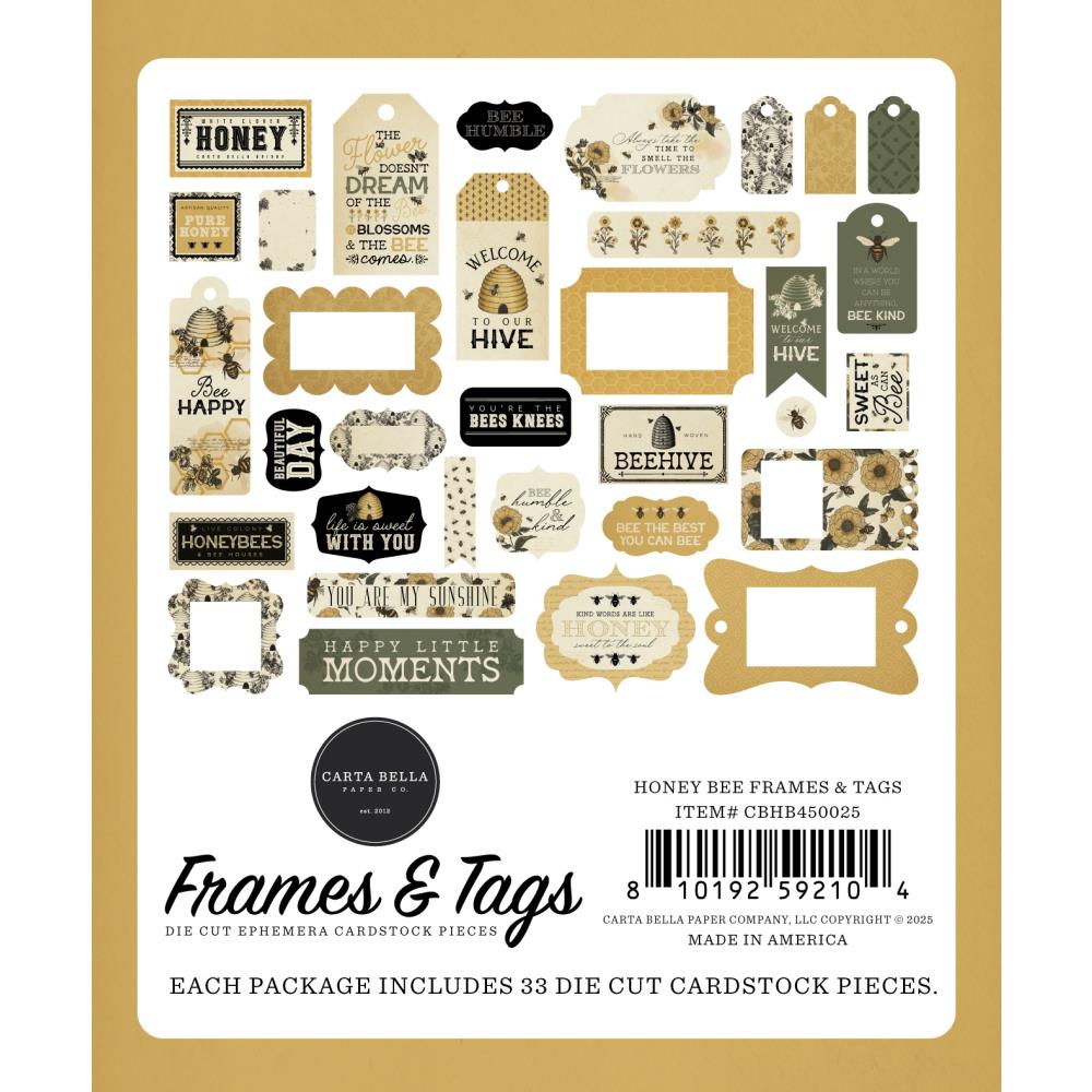 Honey Bee Ephemera - Frames & Tags