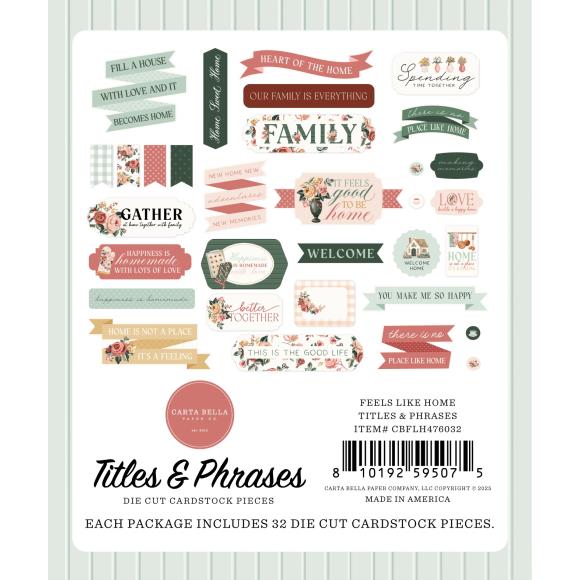 Feels Like Home Ephemera - Titles & Phrases