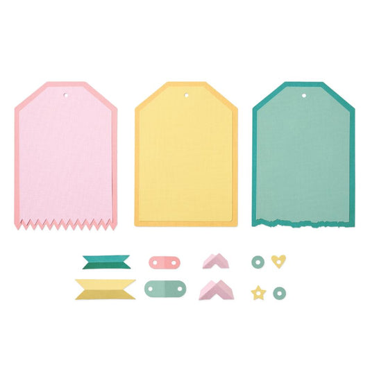 Sizzix Thinlits Die Set 17Pk, Snap and Swap Large Tags by 49 and Market