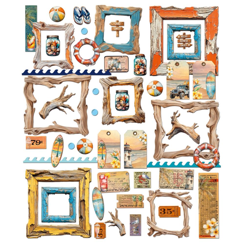 Beach Vibes Die-Cut Elements by Dennis Bruton