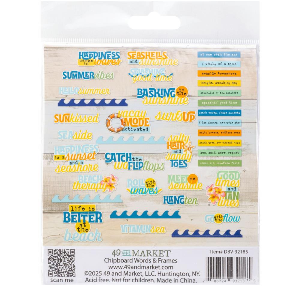 Beach Vibes Chipboard Words by Dennis Bruton