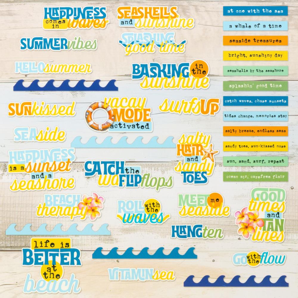 Beach Vibes Chipboard Words by Dennis Bruton