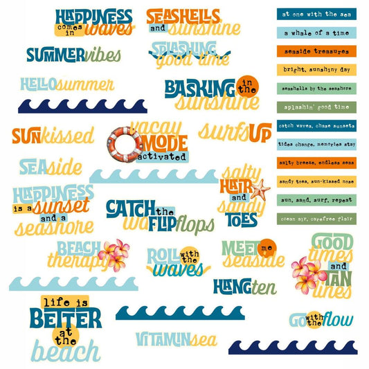 Beach Vibes Chipboard Words by Dennis Bruton