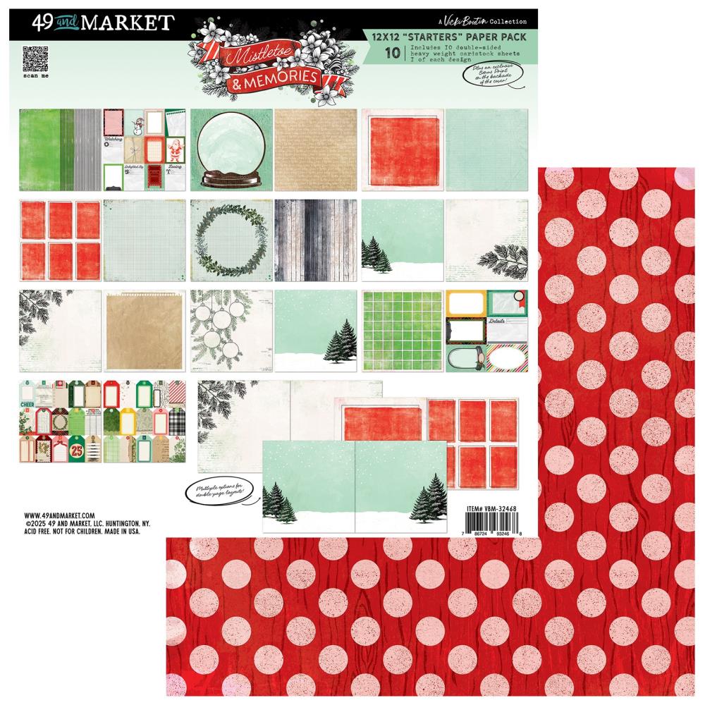 Mistletoe And Memories 12x12 "Starters" Paper Pack By Vicki Boutin