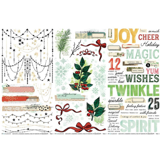 Mistletoe And Memories Rub-On Transfer Set - Vicki Boutin