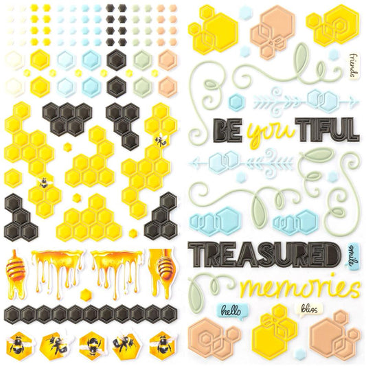 Botanical Buzz Puffy Stickers By Dennis Bruton