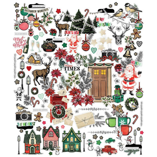 Mistletoe And Memories Icons and Titles Ephemera Set By Vicki Boutin