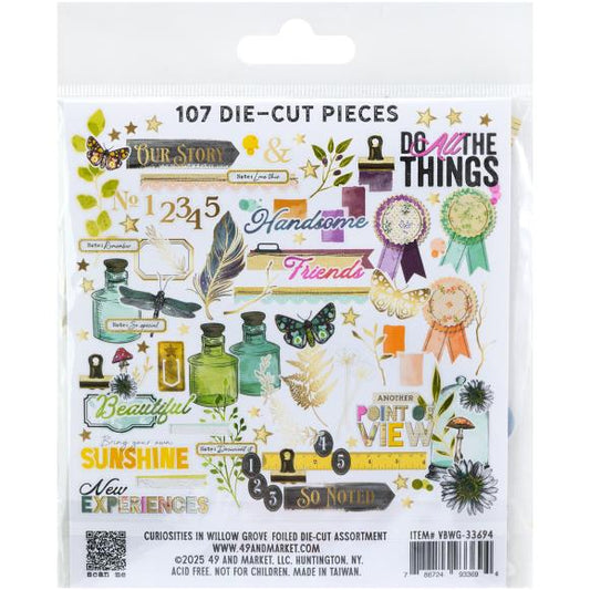 Curiositites In Willow Grove Foiled Die-Cut Assortment By Vicki Boutin