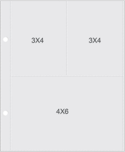 Simple Stories Sn@p! Pocket Pages For 6"X8" Binders - (1) 4"X6" & (2) 3"X4" Pockets