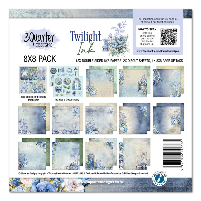 3Quarter Designs - 3Quarters Designs - Twilight Ink Collection - 8"x8" Pack