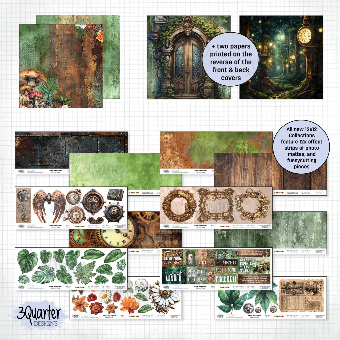 3Quarters Designs - Punk’ed Forest - 12"x12" Pack