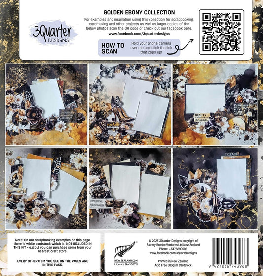 3Quarters Designs - Golden Ebony - 12"x12" Pack