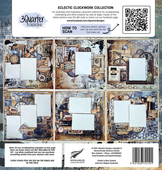 3Quarters Designs - Eclectic Clockwork - 12"x12" Pack