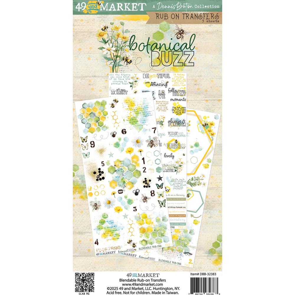 49 and Market Botanical Buzz Rub-On Transfer Set - Dennis Bruton