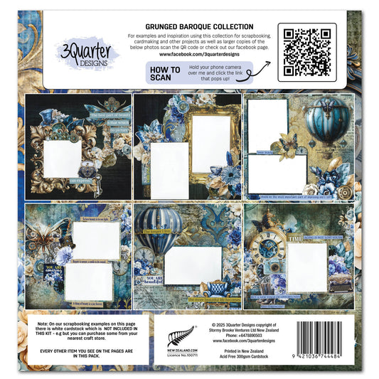 3Quarters Designs - Grunged Baroque - 12"x12" Pack