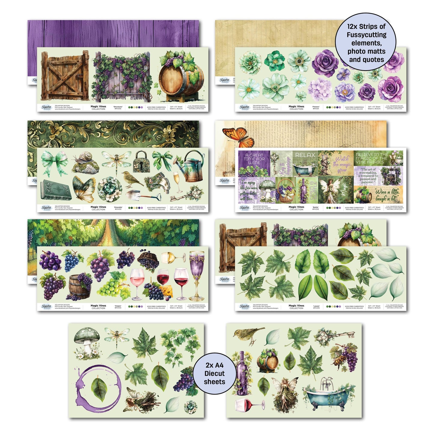 3Quarters Designs - Magical Vines - 12"x12" Pack