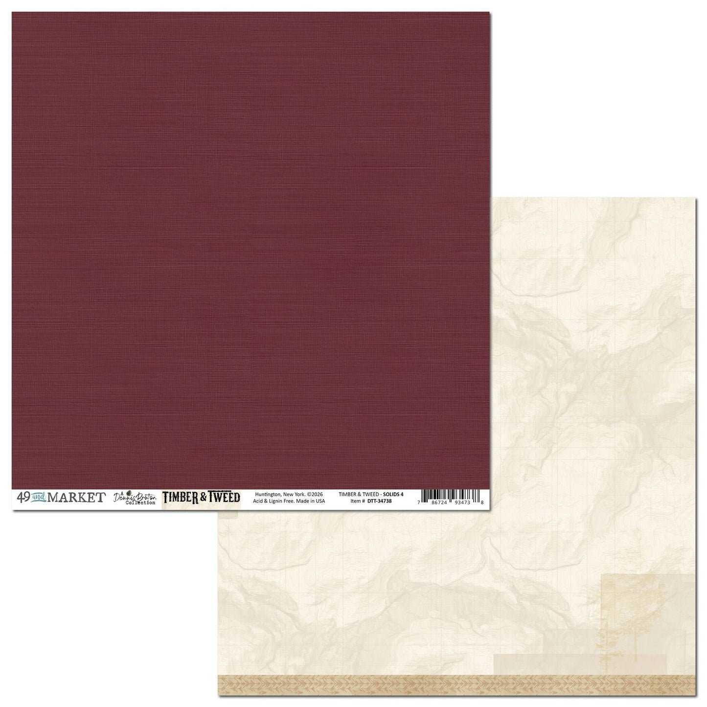 Timber & Tweed 12x12 Solid Cardstock Pack by Dennis Bruton