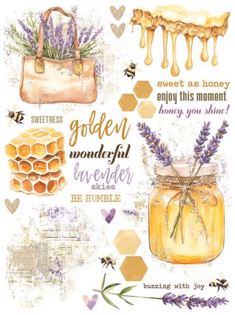 Simple Stories Rub Ons - Simple Vintage Lavender Fields