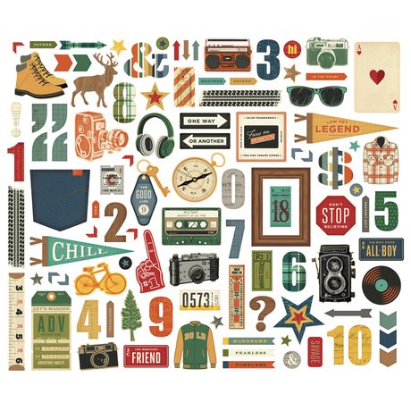 Simple Stories Bits & Pieces Die-Cuts - Rustic Legend