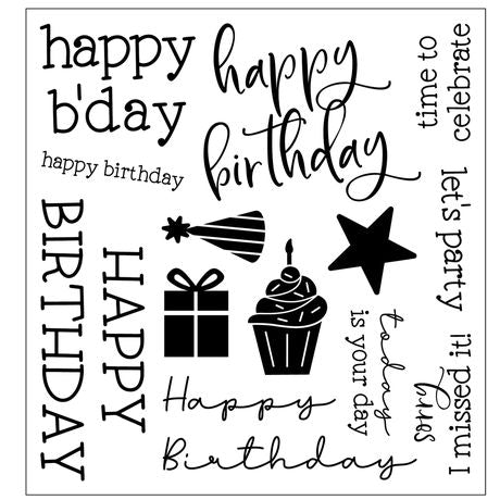 Sizzix Clear Stamps Set by Catherine Pooler - Birthday Sentiments