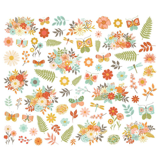Simple Stories Floral Bits & Pieces Die Cuts - Open Road