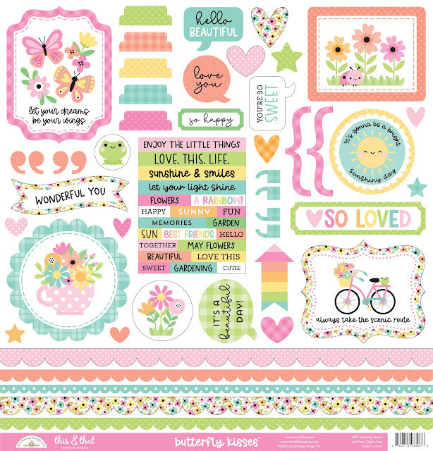 Doodlebug Double-Sided Paper Pack 12"X12" - Butterfly Kisses