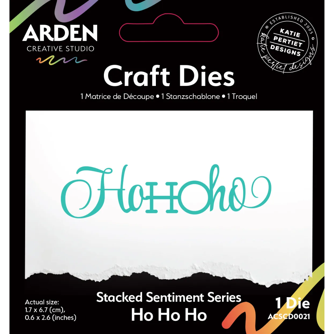 Arden Creative Studio - Katie Pertiet - Stacked Sentiment Series - Ho Ho Ho - Craft Die Set