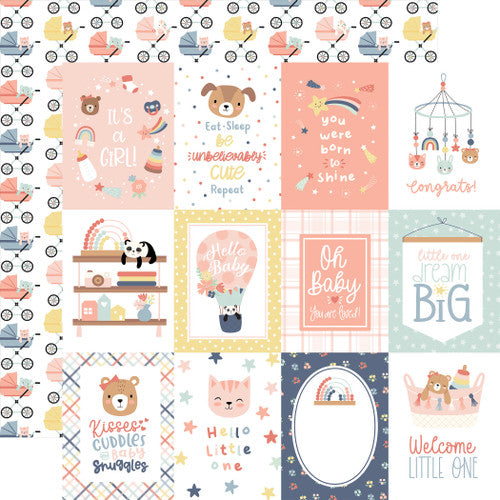 Baby On Board Girl Collection Paper Pack 12"X12"