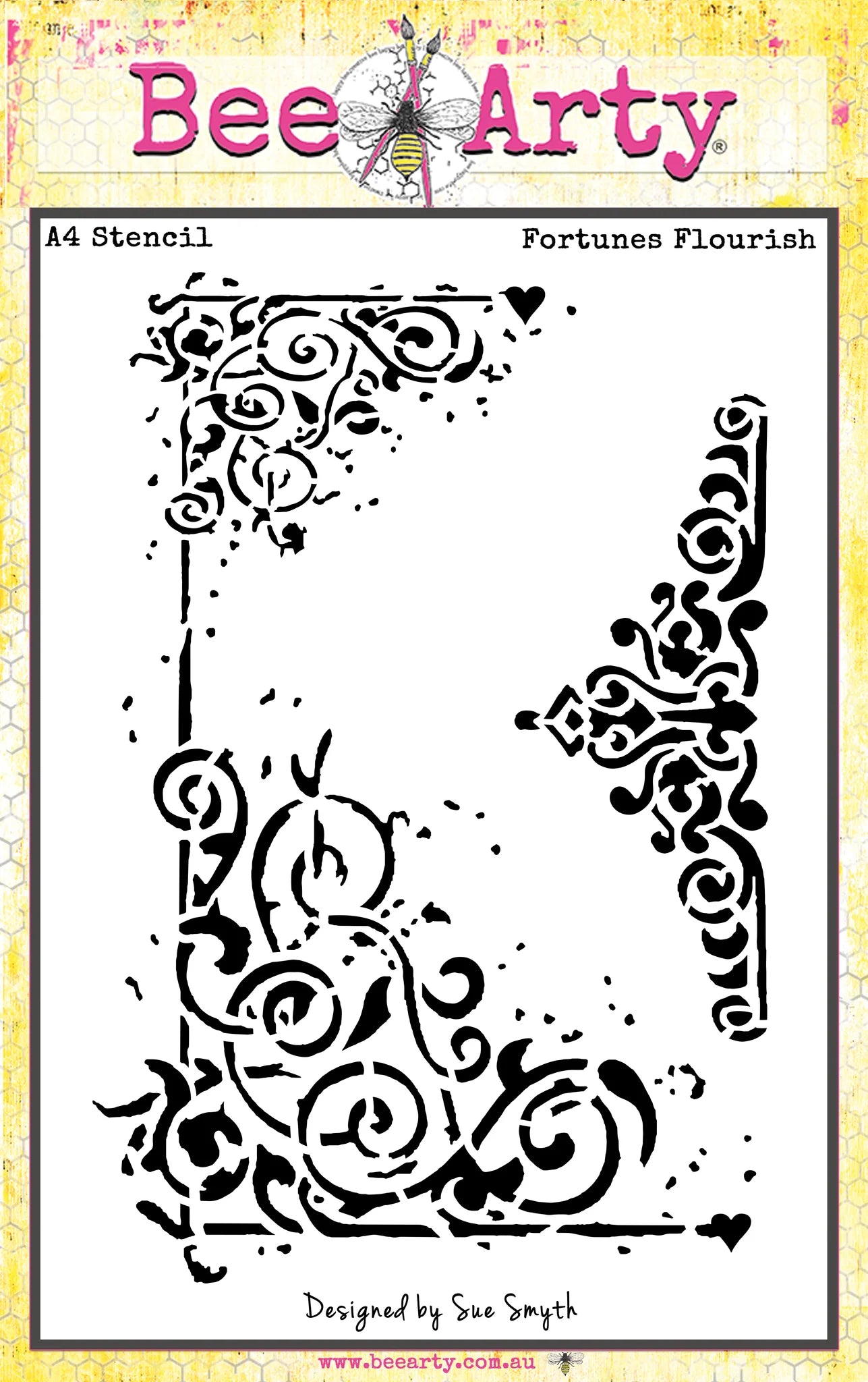 Bee Arty - Fortunes Flourish - A4 Stencil