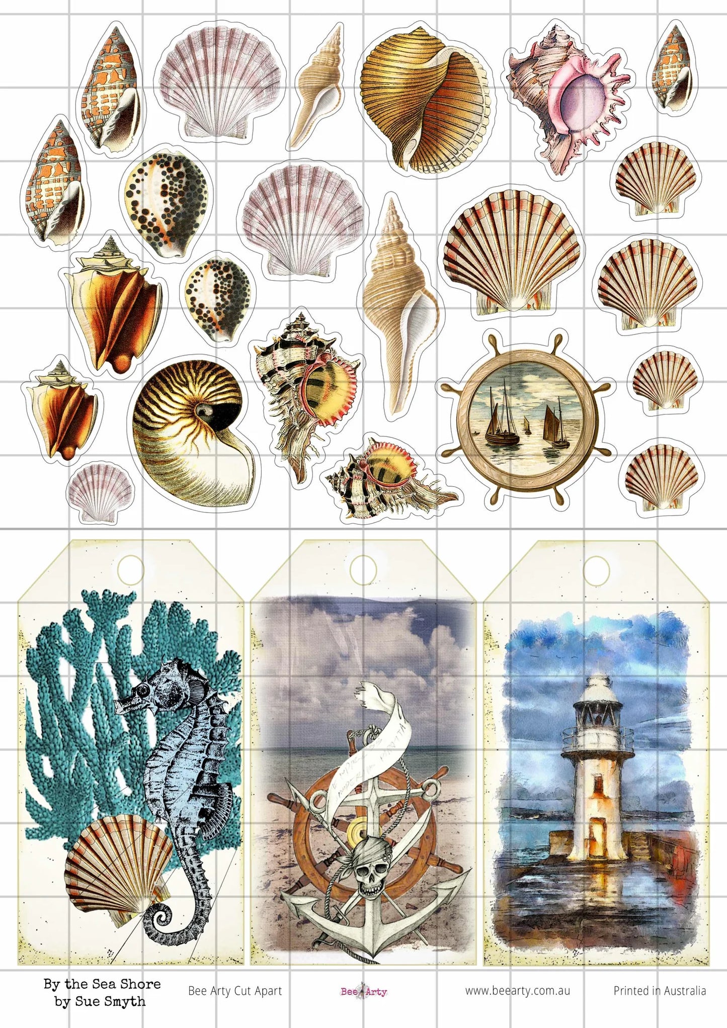 Bee Arty A4 Cut Apart - By the Sea Shore