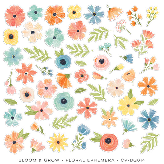 Cocoa Vanilla - Bloom & Grow Die Cut Floral Ephemera