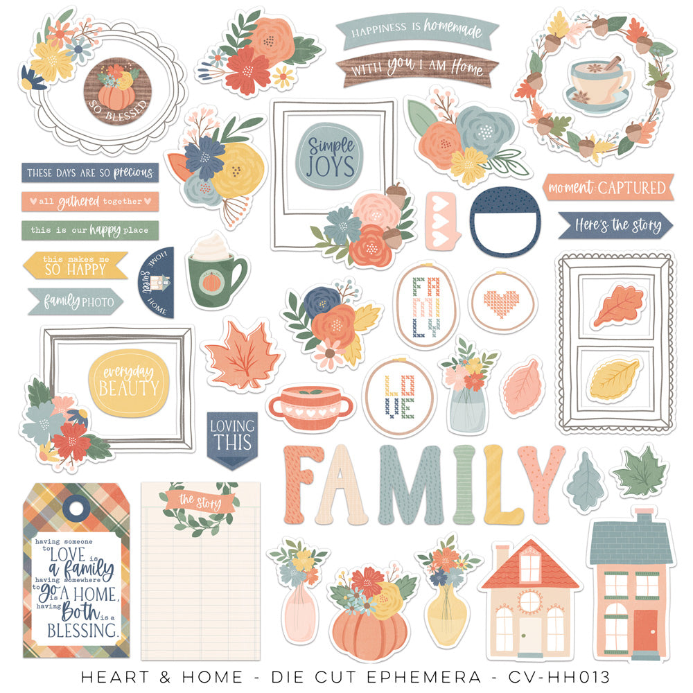 Cocoa Vanilla - Heart & Home Die Cut Ephemera - Captured Hearts Australia