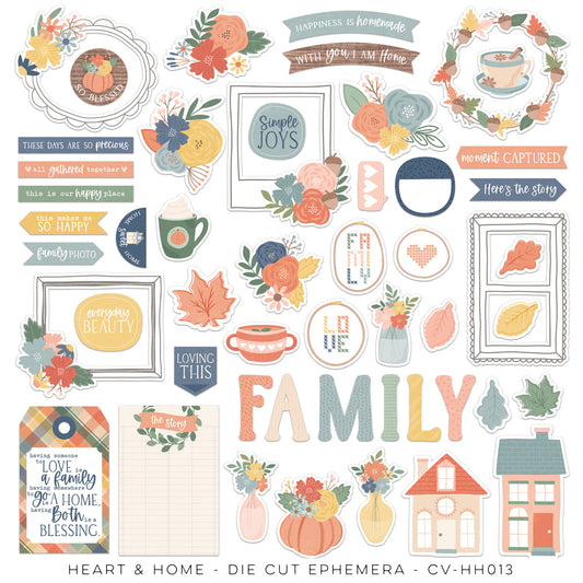 Cocoa Vanilla - Heart & Home Die Cut Ephemera - Captured Hearts Australia