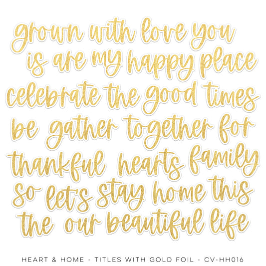 Cocoa Vanilla - Heart & Home Titles with Gold Foil - Captured Hearts Australia