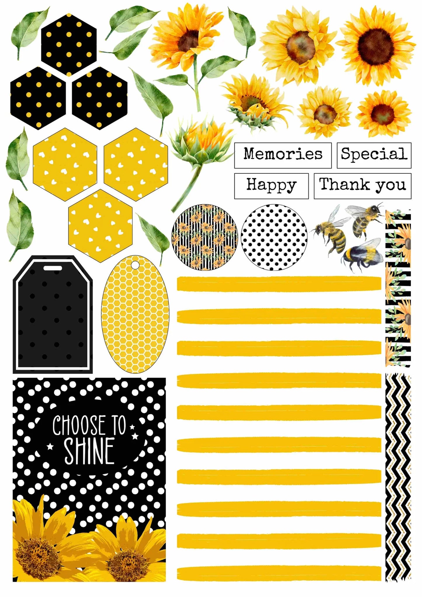 Bee Arty A4 Cut Apart - Choose Sunshine