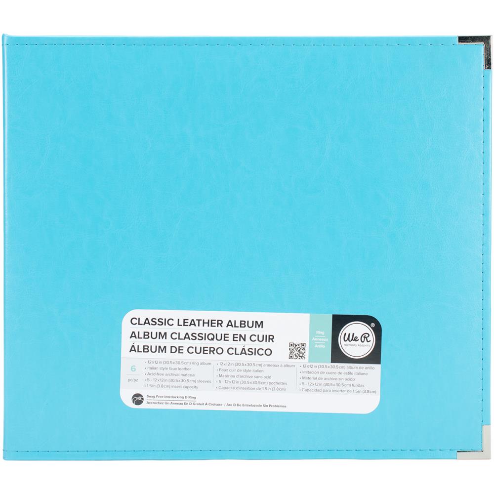 Classic Leather D-Ring Album 12"X12" Aqua