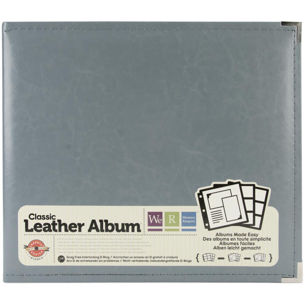 Classic Leather D-Ring Album 12"X12" Charcoal