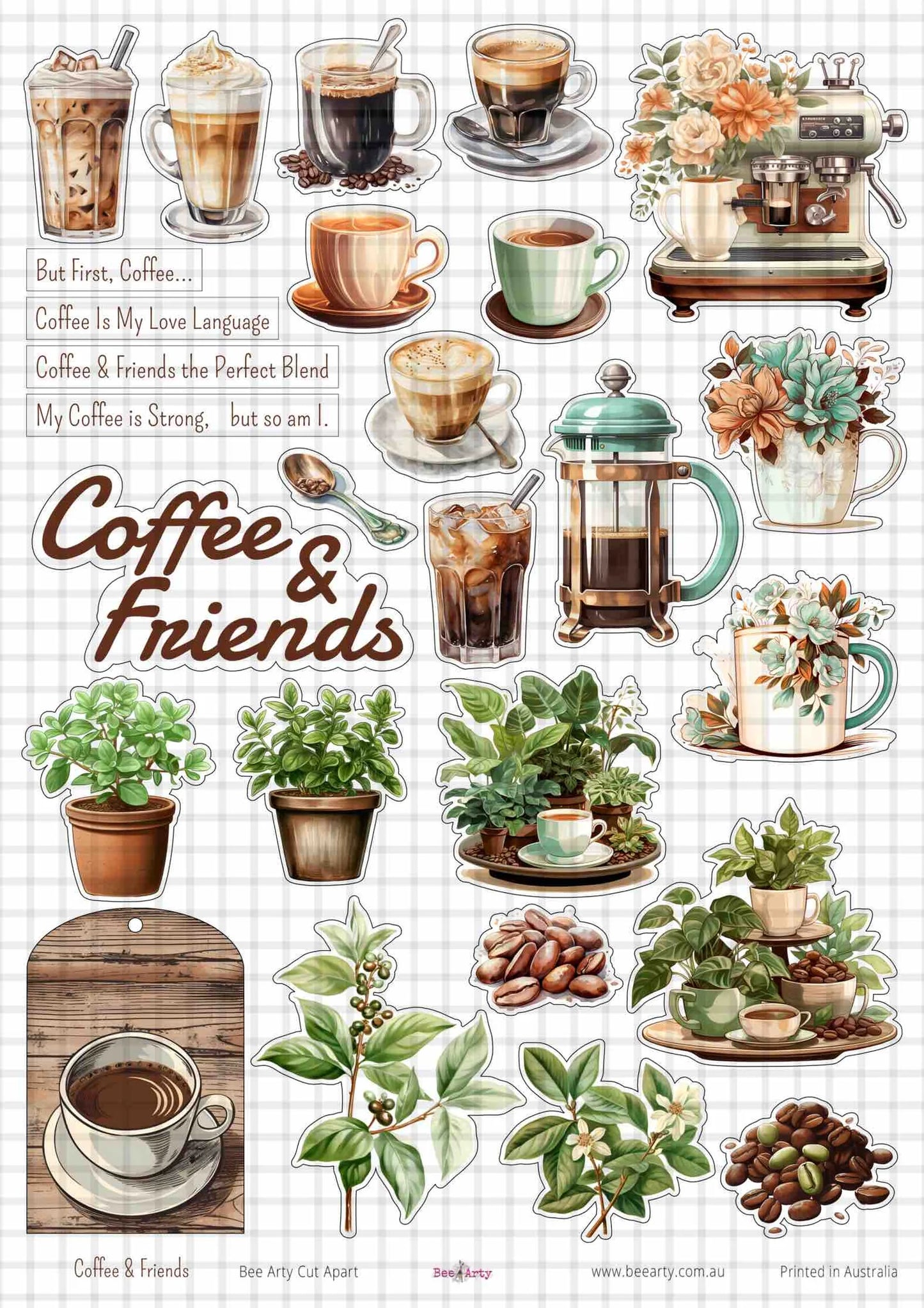Bee Arty A4 Cut Apart - coffee & Friends