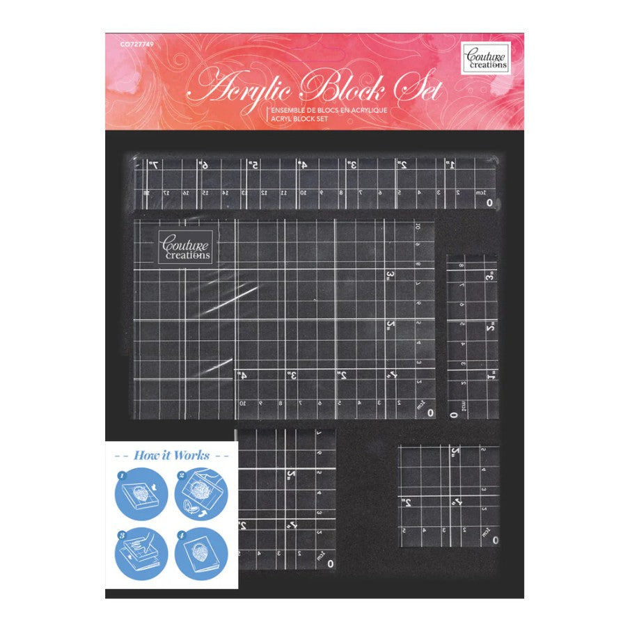 Couture Creations Acrylic block set with grid lines
