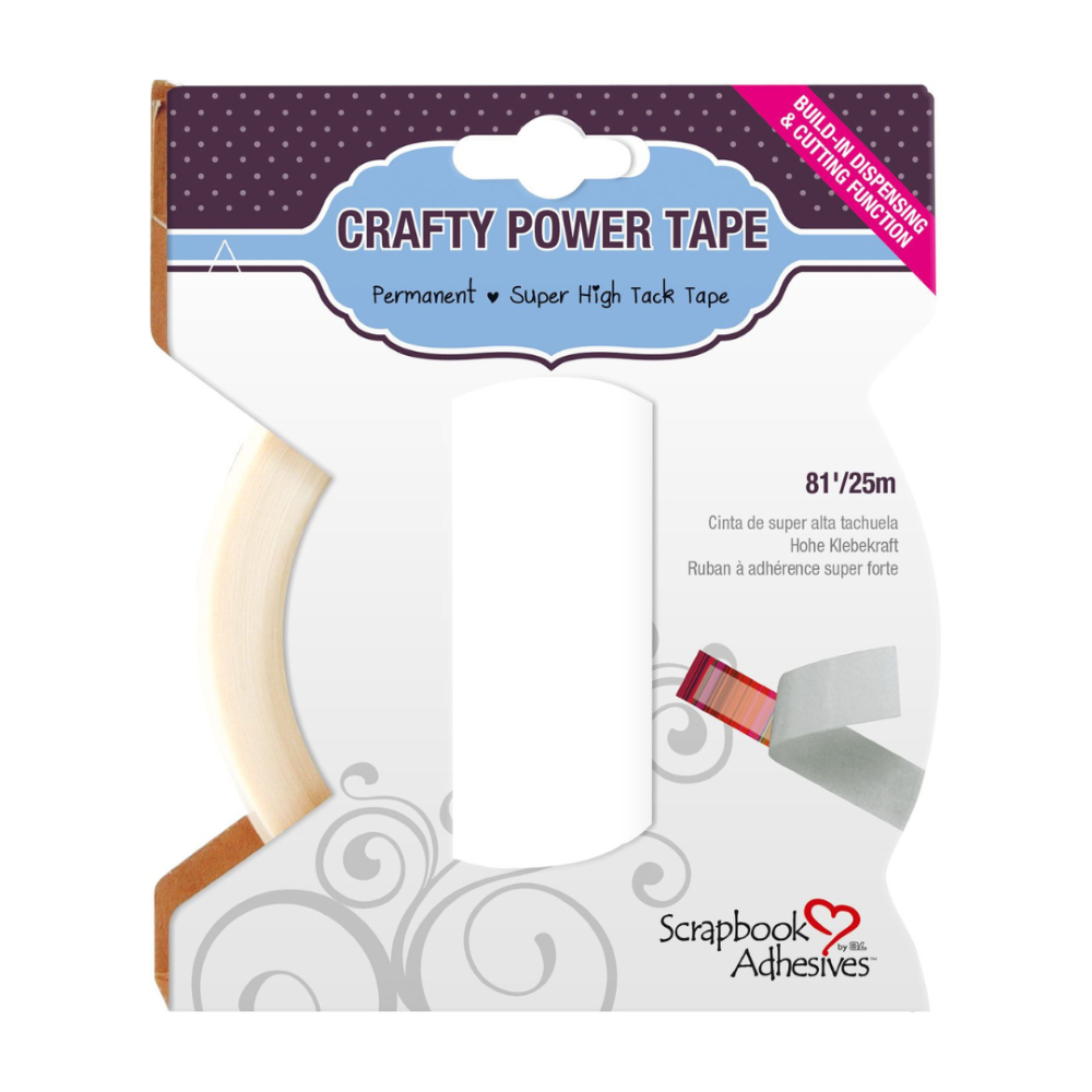 Scrapbook Adhesives Crafty Power Tape Dispenser – High-Tack Double-Sided Adhesive