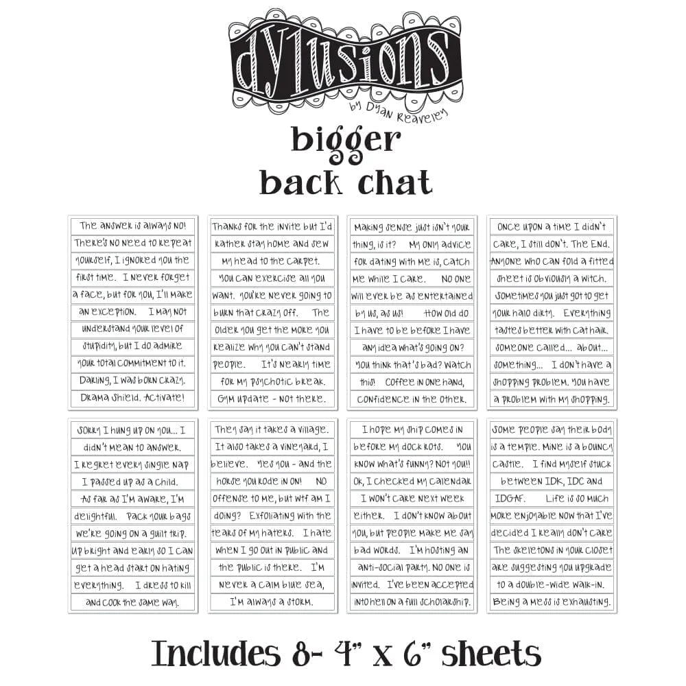 Dylusions – Bigger Back Chat White | Sets 1, 2, 3 & 4