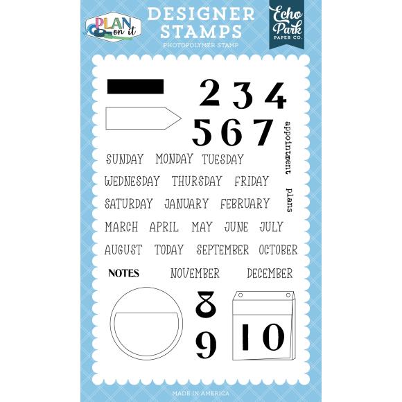 Echo Park Paper Co - Plan On It Stamp Set - Calendar Memo
