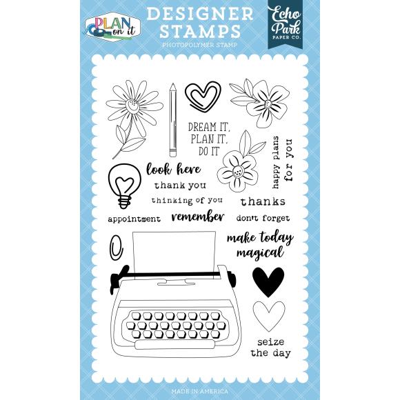 Echo Park Paper Co - Plan On It Stamp Set - Typewriter Text