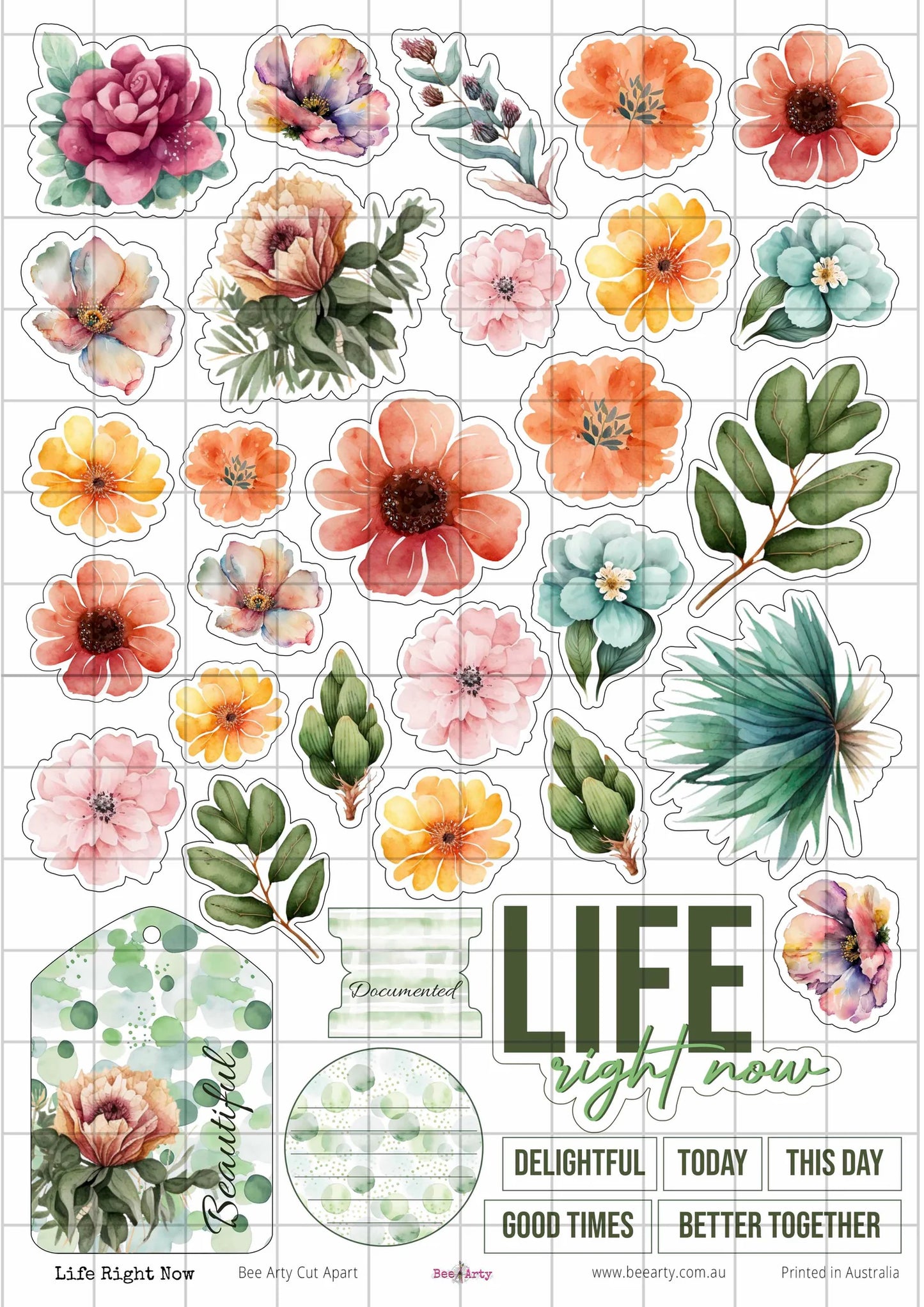Bee Arty A4 Cut Apart - Life Right Now