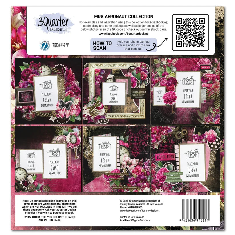 3Quarters Designs - Mrs Aeronaut Collection - 12"x12" Pack