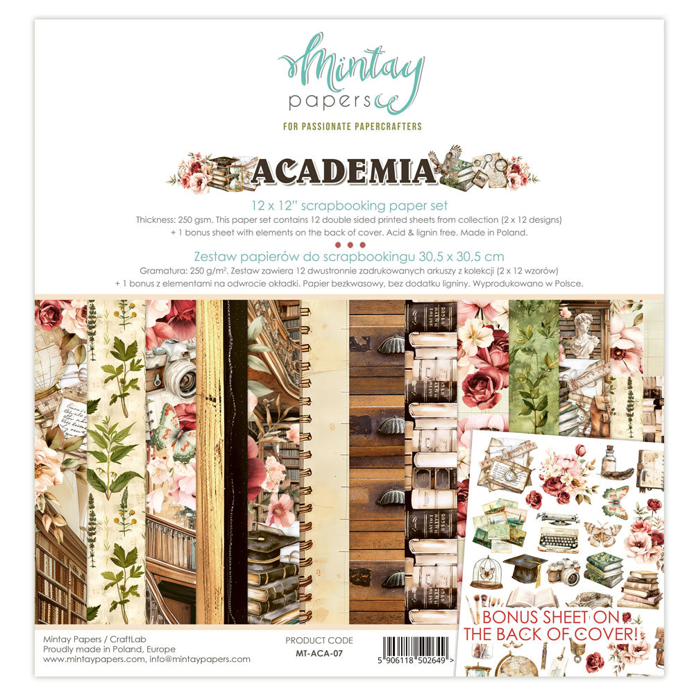 Mintay Papers Academia 12x12 Paper Pack